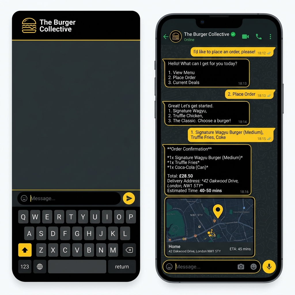 Ticket y Ubicación GPS de Bot Hamburguesas