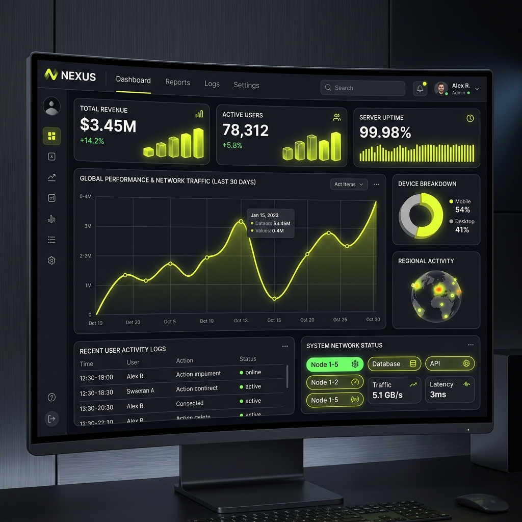 Vista previa de Dashboard SaaS de Bisnovatech